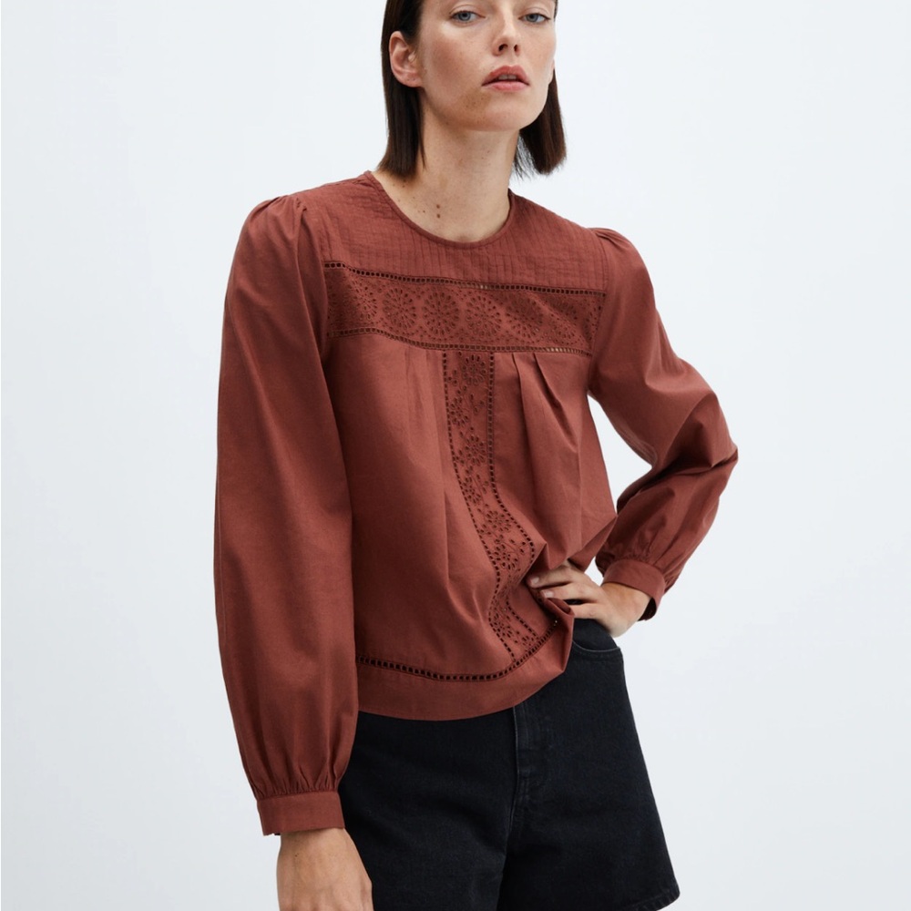 Pretty embroidered blouse from Mango.
